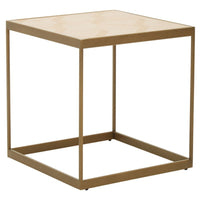 Olivia's Grayson Small End Table in Oak & Brushed Brass