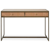 Olivia's Grayson 2 Drawer Desk in Oak & Brushed Brass