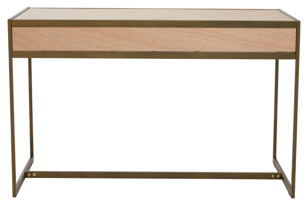 Grayson 2 Drawer Desk - Oak & Brushed Brass Premier 5