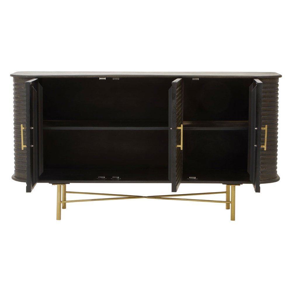 Sawyer 3 Drawer Side Table - Brown & Brass Premier 2
