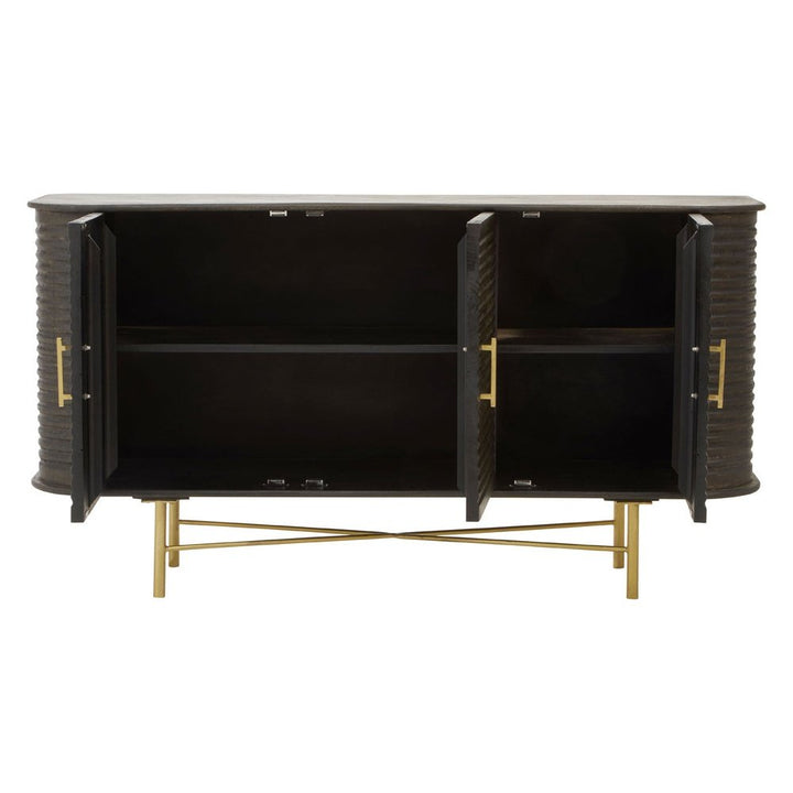 Sawyer 3 Drawer Side Table - Brown & Brass Premier 2