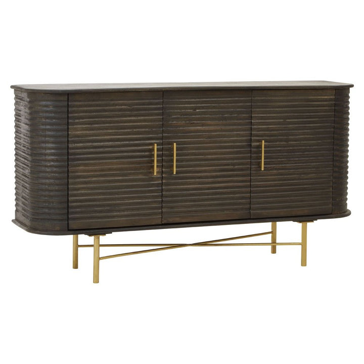 Sawyer 3 Drawer Side Table - Brown & Brass Premier 3