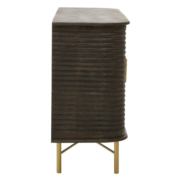 Sawyer 3 Drawer Side Table - Brown & Brass Premier 4