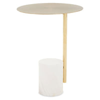 Olivia's Orion Side Table in Gold & White