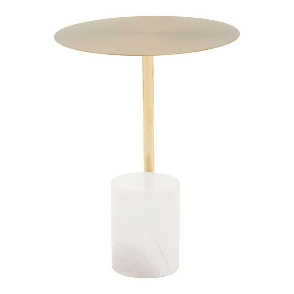 Olivia's Orion Side Table in Gold & White