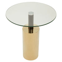 Olivia's Olive Side Table in Glass, Black & Gold