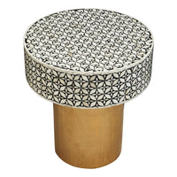 Olivia's Florence Round Side Table in Black & Brass