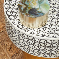 Olivia's Florence Round Side Table in Black & Brass