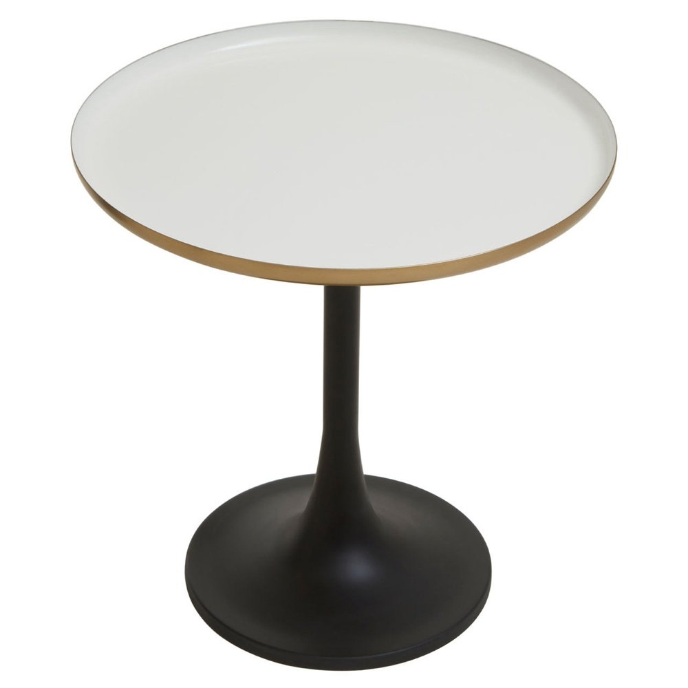 Olivia's Coral Side Table in White & Gold