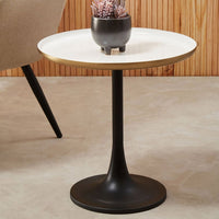 Olivia's Coral Side Table in White & Gold