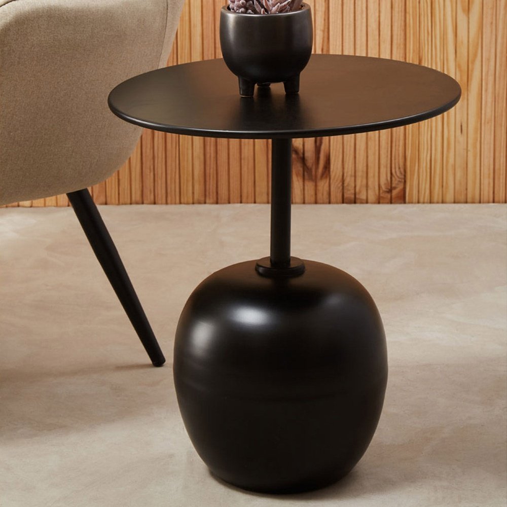 Olivia's Coral Side Table in Matt Black