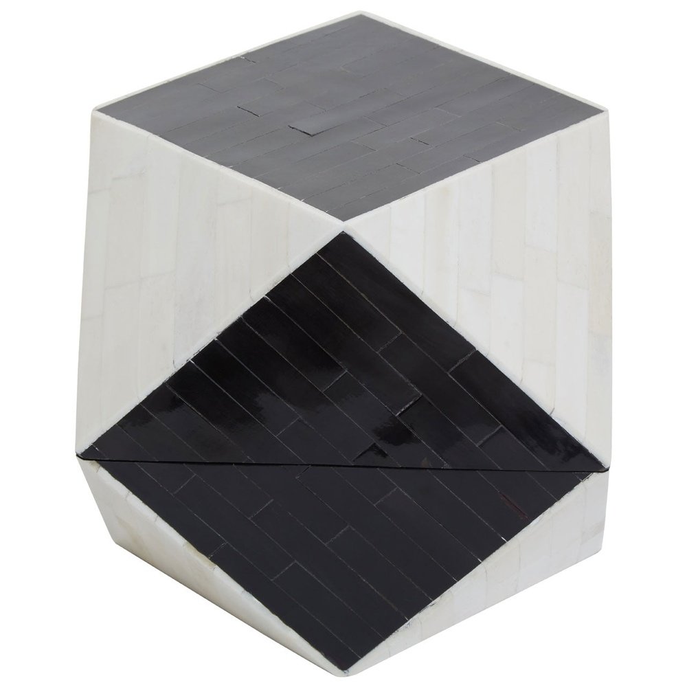 Olivia's Donall Large Diamond Trinket Box in Black & White