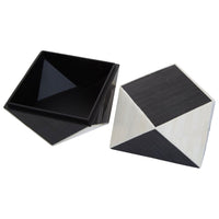 Olivia's Donall Large Diamond Trinket Box in Black & White