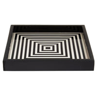 Olivia's Donall Square Striped Tray in Black & White