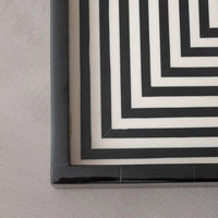 Olivia's Donall Square Striped Tray in Black & White