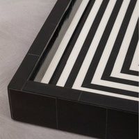 Olivia's Donall Square Striped Tray in Black & White