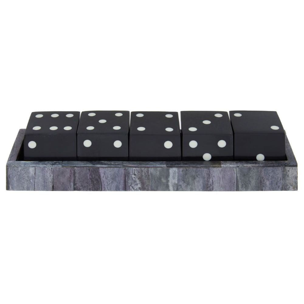 Thornton Games Dice Set - Grey Bone & Black Premier 1
