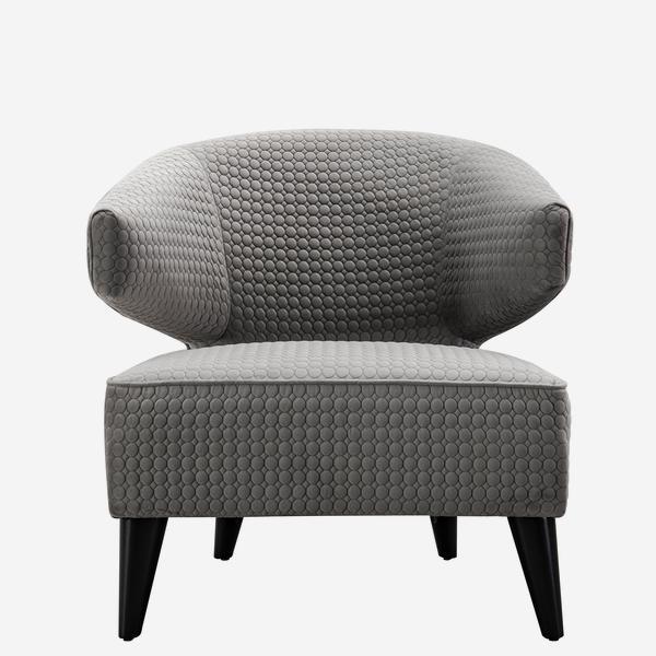 Andrew Martin Eaves Grey Circles Textured Chair-AndrewMartin-Olivia's