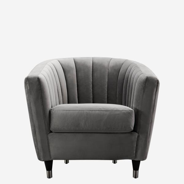 Andrew Martin Kingsley Chair-AndrewMartin-Olivia's- grey velvet