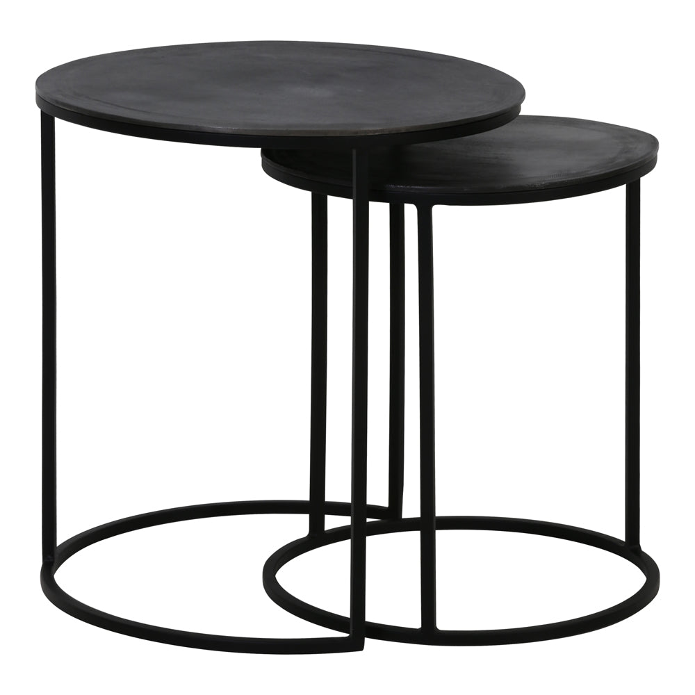 Light & Living Set of 2 Talca Side Tables in Black