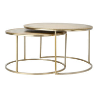 Light & Living Set of 2 Talca Coffee Table in Light Gold