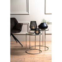 Light & Living Set of 2 Duarte Side Table Nickel And Glass