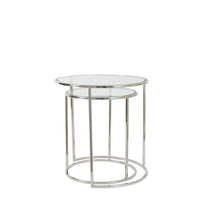 Light & Living Set of 2 Duarte Side Table Nickel And Glass