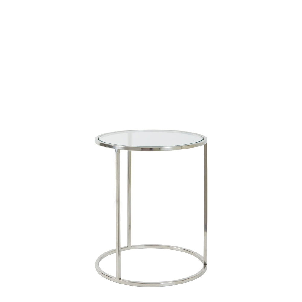 Light & Living Set of 2 Duarte Side Table Nickel And Glass