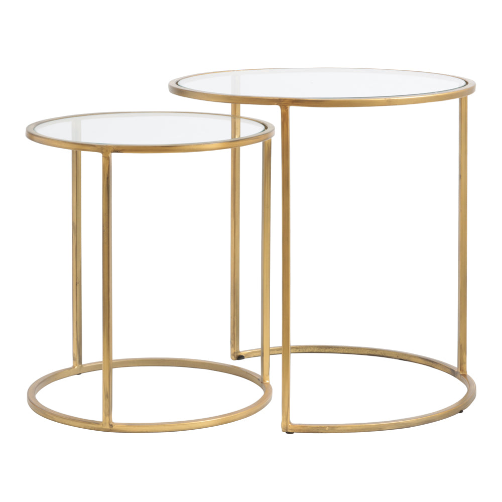 Light & Living Set of 2 Duarte High Side Table Gold