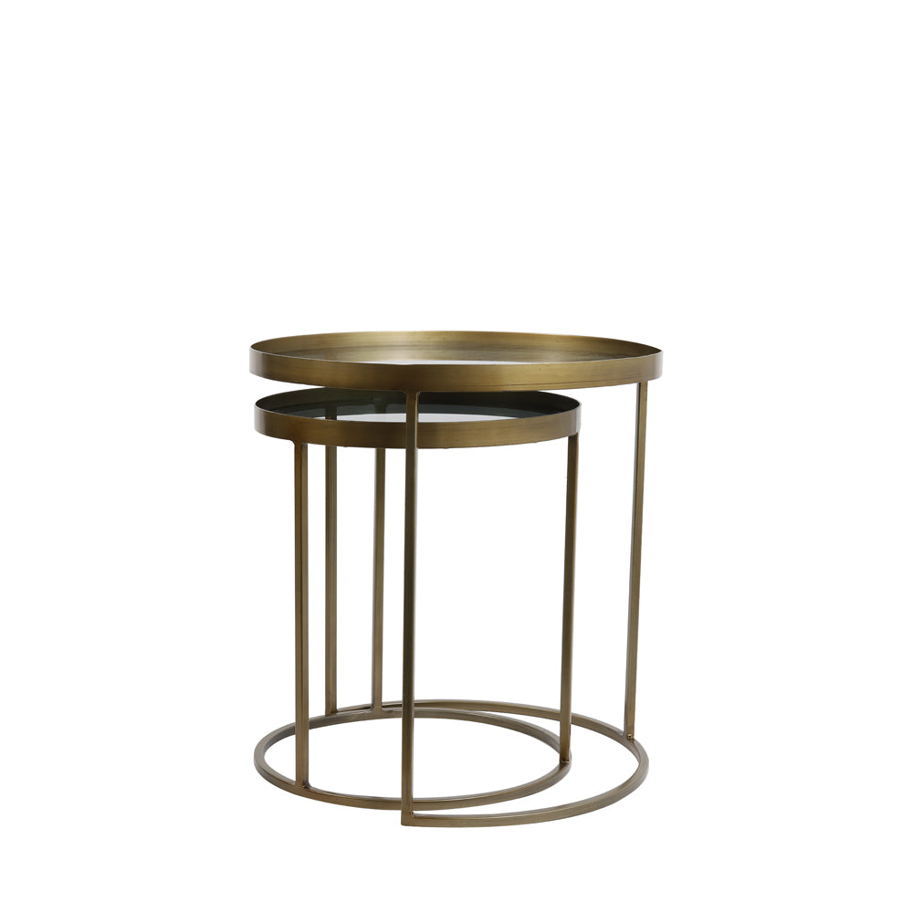 Light & Living Set of 2 Talek Side Table Ant Bronze And Dark Bronze