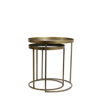 Light & Living Set of 2 Talek Side Table Ant Bronze And Dark Bronze