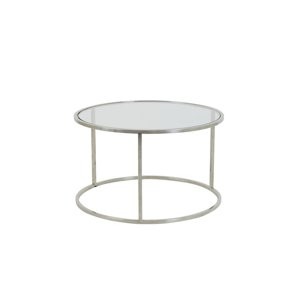 Light & Living Set of 2 Duarte Coffee Table Nickel And Glass