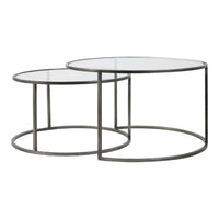 Light & Living Set of 2 Duarte Coffee Table Vintage Tin