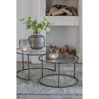 Light & Living Set of 2 Duarte Coffee Table Vintage Tin