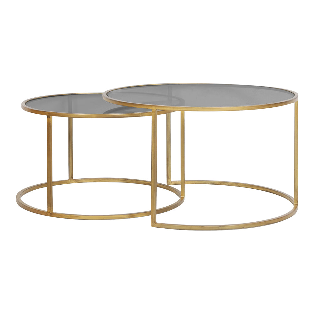  Light & Living-Light & Living Set of 2 Duarte Coffee Table Bronze Gold-Bronze 797 