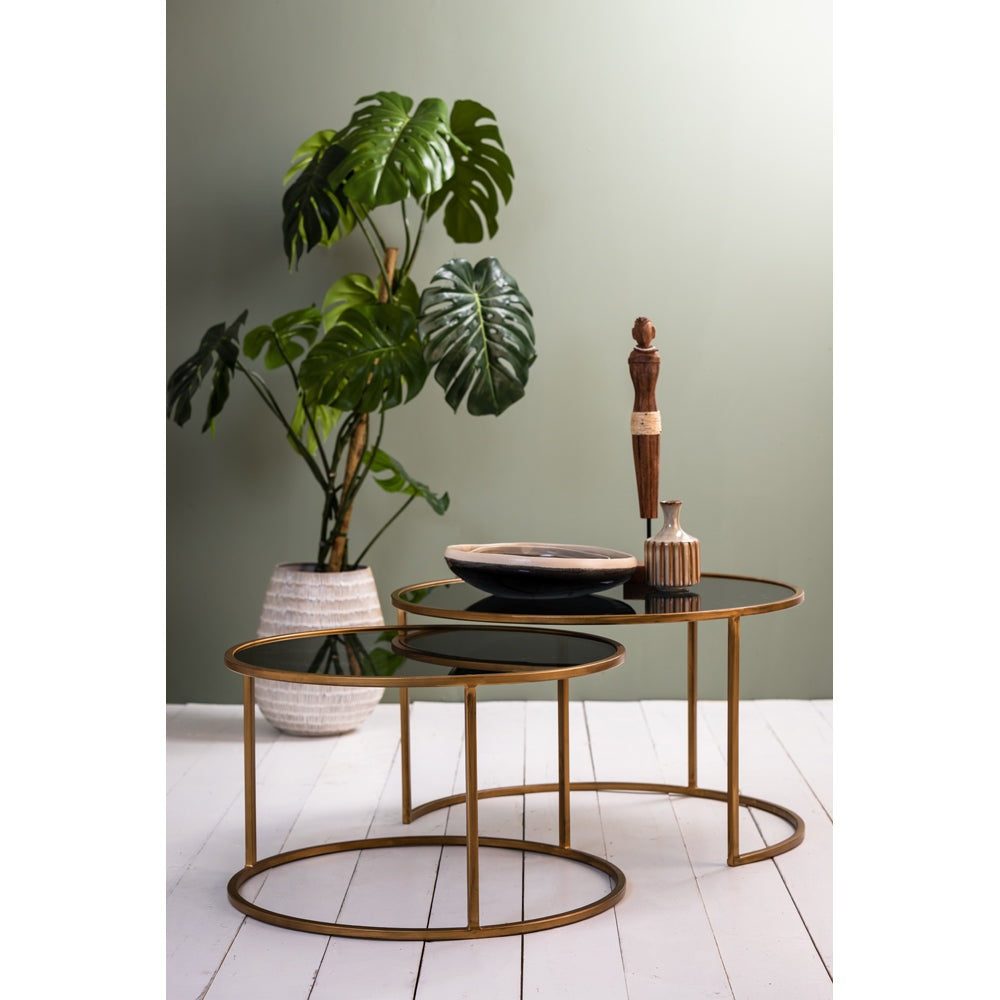 Light & Living Set of 2 Duarte Coffee Table Bronze Gold