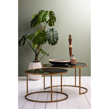 Light & Living Set of 2 Duarte Coffee Table Bronze Gold