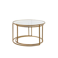 Light & Living Set of 2 Duarte Low Side Table Gold