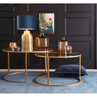 Light & Living Set of 2 Duarte Low Side Table Gold