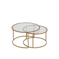 Light & Living Set of 2 Duarte Low Side Table Gold