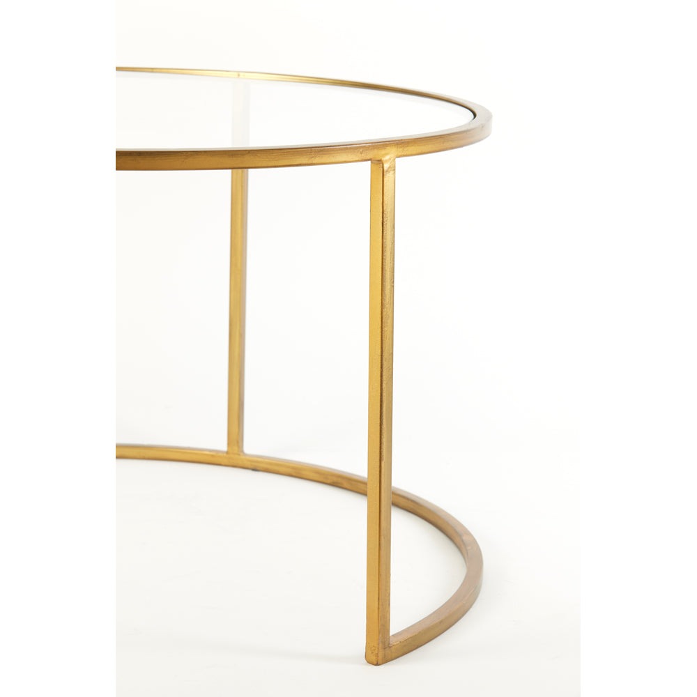 Light & Living Set of 2 Duarte Low Side Table Gold