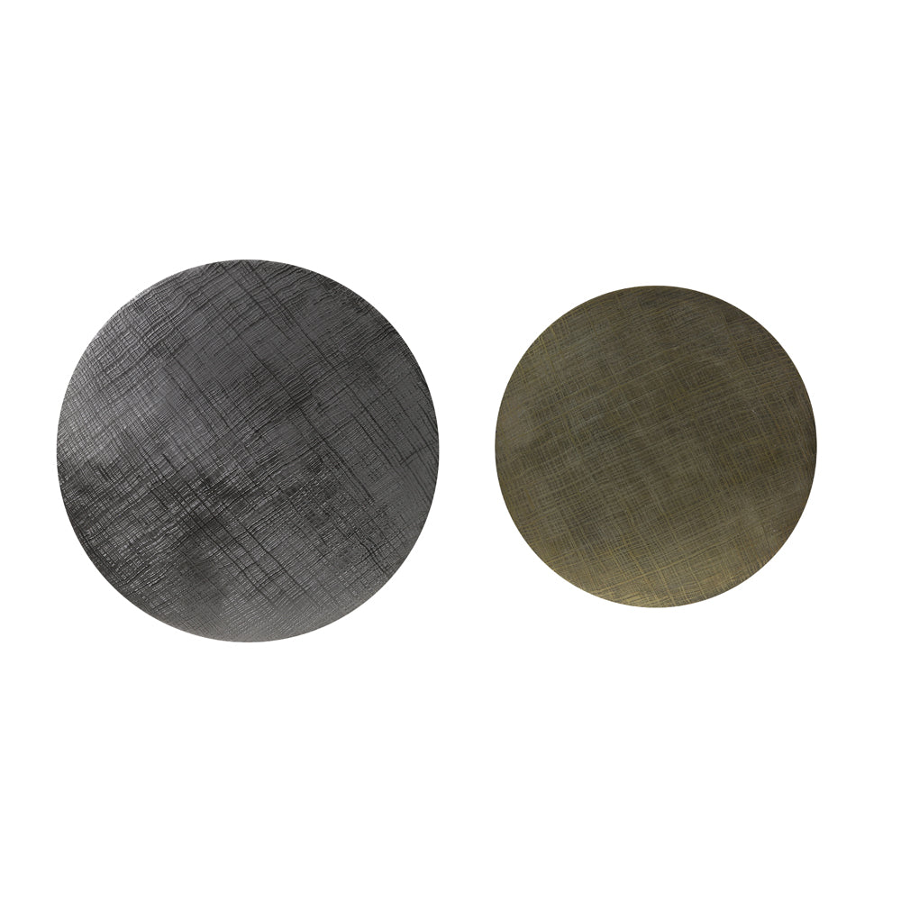 Light & Living Set of 2 Rengo Side Table Texture in Black And Bronze