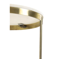 Light & Living Set of 2 Perlato Side Table Marble White And Ant Bronze