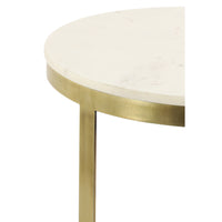 Light & Living Set of 2 Perlato Side Table Marble White And Ant Bronze