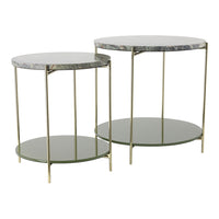 Light & Living Set of 2 Besot Side Table Green