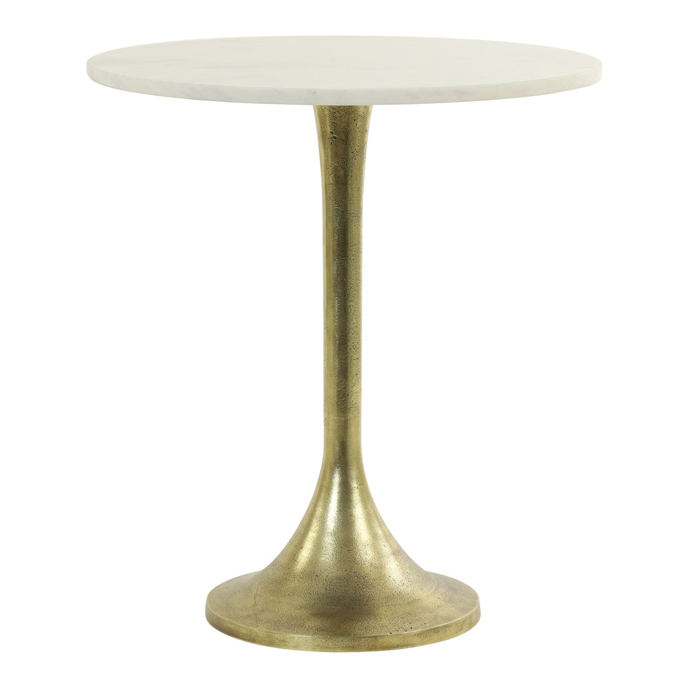 Light & Living Rickerd Side Table White Marble And Antique Bronze - Discontinued