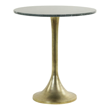 Light & Living Rickerd High Side Table Green Marble And Antique Bronze