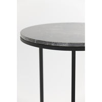 Light & Living Set of 2 Alfio Side Table Brown Marble And Black