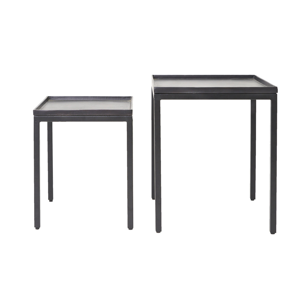 Light & Living Set of 2 Kendra Side Table Matt Black