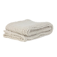 Light & Living Knitted Cream Blanket